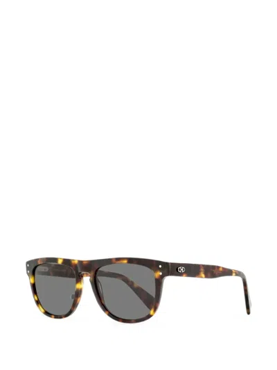 Ferragamo Eyewear Gancini Square-frame Sunglasses In Brown
