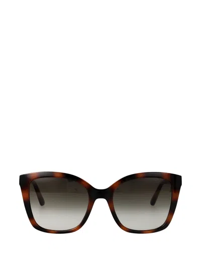 Ferragamo Eyewear Gancini Tortoiseshell-effect Sunglasses In Transparent