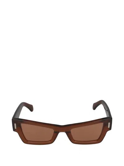Ferragamo Eyewear Geometric-frame Sunglasses In Brown