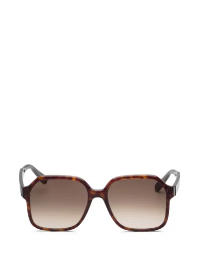 Ferragamo Eyewear Geometric-frame Sunglasses In Brown