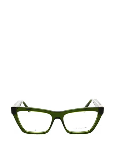 Ferragamo Eyewear Logo-detail Glasses In Green