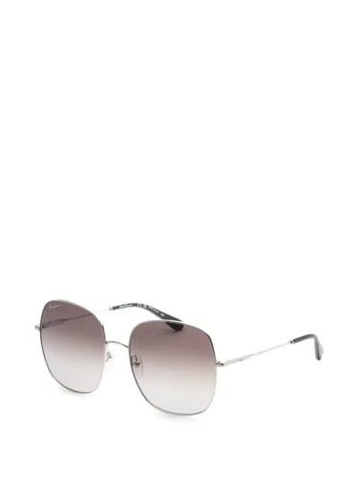 Ferragamo Eyewear Oversized-frame Sunglasses In 실버 톤