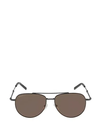 Ferragamo Eyewear Pilot-frame Sunglasses In Brown