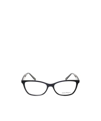 Ferragamo Eyewear Rectangle Frame Glasses In Black