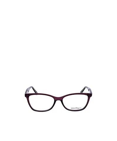 Ferragamo Eyewear Rectangle Frame Glasses In Brown