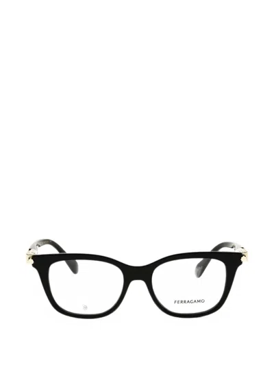 Ferragamo Eyewear Rectangle-frame Glasses In Black