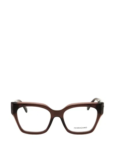 Ferragamo Eyewear Rectangle-frame Glasses In Brown