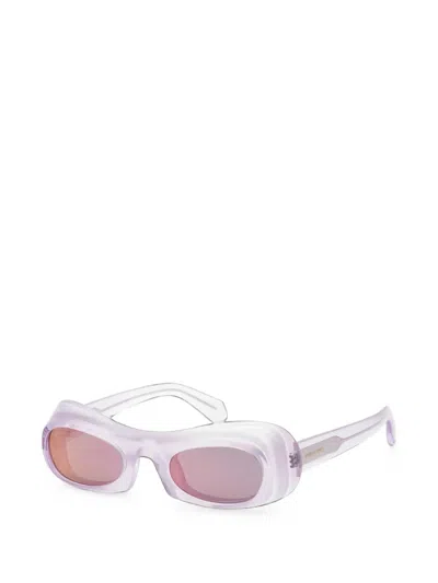 Ferragamo Eyewear Rectangle-frame Sunglasses In 퍼플