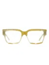 Ferragamo Eyewear Rectangular Logo Glasses In Yellow