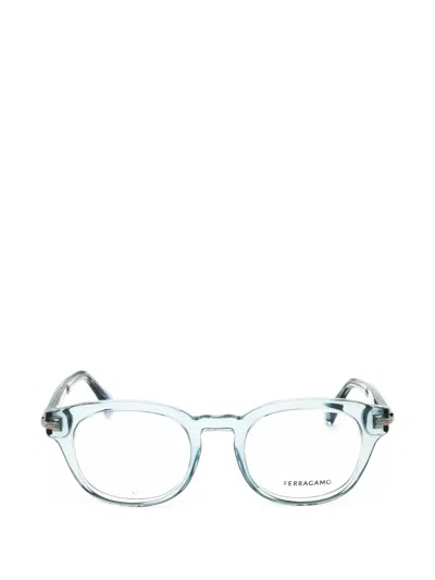 Ferragamo Eyewear Round-frame Glasses In Blue