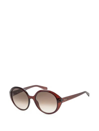 Ferragamo Eyewear Round-frame Sunglasses In 브라운