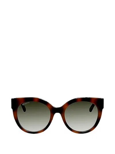 Ferragamo Eyewear Round-frame Sunglasses In Brown