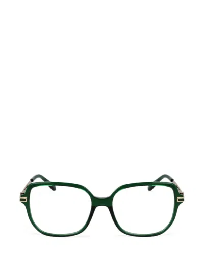 Ferragamo Eyewear Shield Full-riim Glasses In Green