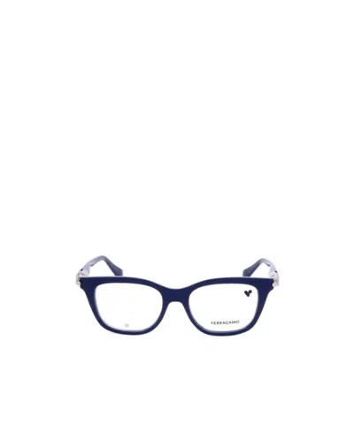 Ferragamo Eyewear Square Frame Glasses In Black