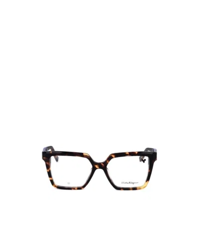 Ferragamo Eyewear Square Frame Glasses In Burgundy