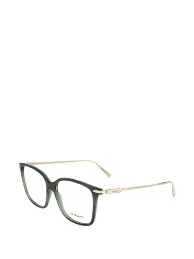 Ferragamo Eyewear Square-frame Glasses In Gold