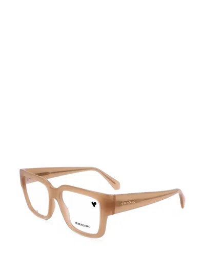 Ferragamo Eyewear Square-frame Glasses In Neutrals