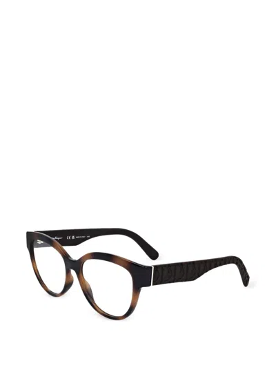 Ferragamo Eyewear Tortoiseshell-effect Cat-eye Glasses In Multi