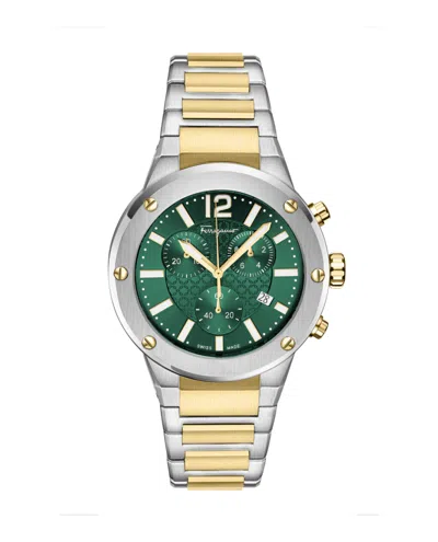 Ferragamo F-80 Chrono Bracelet Watch In Metallic