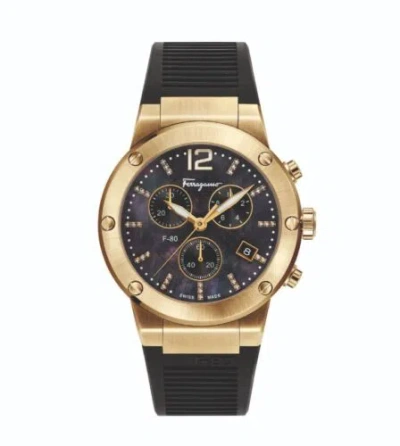 Pre-owned Ferragamo F-80 Chrono Diamond- Sfup00122. Retail: $2,395