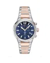 Ferragamo Men's Swiss Chronograph F-80 Two-tone Stainless Steel Bracelet Watch 42mm In Blue/two Tone