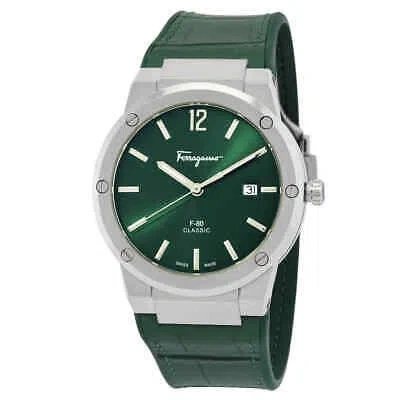 Pre-owned Ferragamo F-80 Classic Quartz Green Dial Men's Watch Sfdt00119