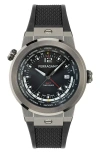 Ferragamo F-80 Gmt Worldtime Silicone Watch, 43mm In Ip Gunmetal