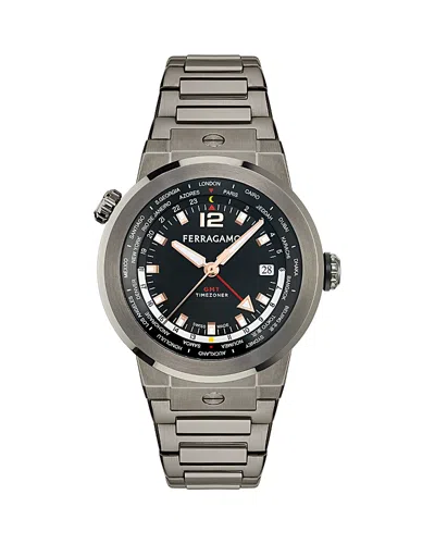 FERRAGAMO F-80 GMT WORLDTIME WATCH, 43MM