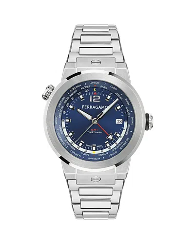 FERRAGAMO F-80 GMT WORLDTIME WATCH, 43MM