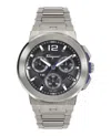 Ferragamo F-80 Titanium Tech Bracelet Watch In Metallic
