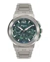 Ferragamo F-80 Titanium Tech Bracelet Watch Man Wrist Watch Grey Size Onesize Stainless Steel In Green