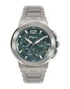 Ferragamo F-80 Titanium Tech Bracelet Watch Man Wrist Watch Grey Size Onesize Stainless Steel In Silver