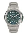 Ferragamo F-80 Titanium Tech Bracelet Watch Man Wrist Watch Grey Size Onesize Stainless Steel In Multi