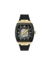 Ferragamo F-80 Tonneau Skeleton 42mm In Black