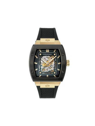 Ferragamo F-80 Tonneau Skeleton 42mm In Two Tone