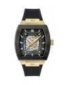 Ferragamo F-80 Tonneau Skeleton 42mm In Black