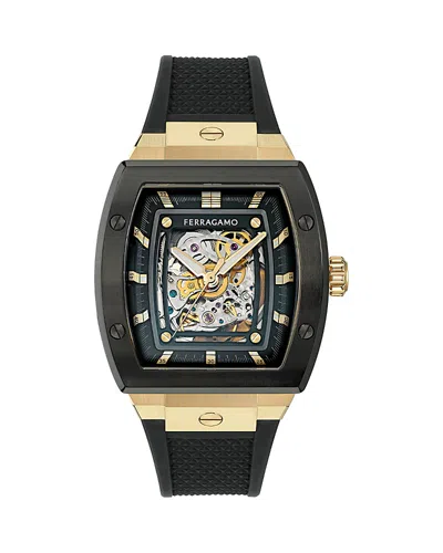 Ferragamo F-80 Tonneau Skeleton 42mm In Two Tone