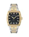Ferragamo Men's Swiss F-80 Tonneau Two-tone Stainless Steel Bracelet Watch 42mm In Gold