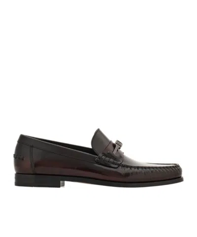 Ferragamo F Buckle Loafer In Brown