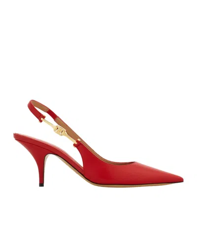 Ferragamo F Buckle Slingback Pump In Red