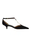 Ferragamo F Buckle T-strap Pump In Black
