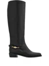 Ferragamo F Buckle Therma Knee Riding Boots In Black