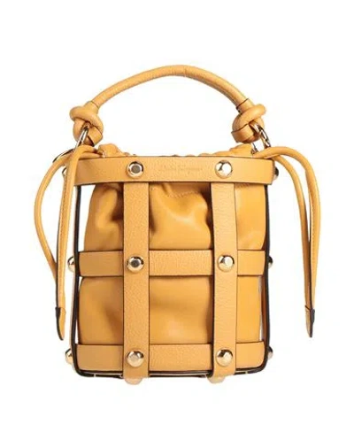 Ferragamo F. Cage Small Woman Handbag Mustard Size - Calfskin In Yellow