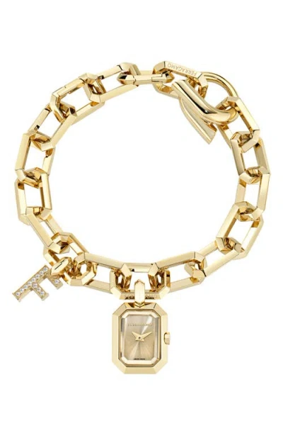 Ferragamo 'f' Charm Bracelet Watch, 16mm X 21mm In Gold