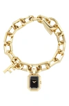 Ferragamo 'f' Charm Bracelet Watch, 16mm X 21mm In Gold