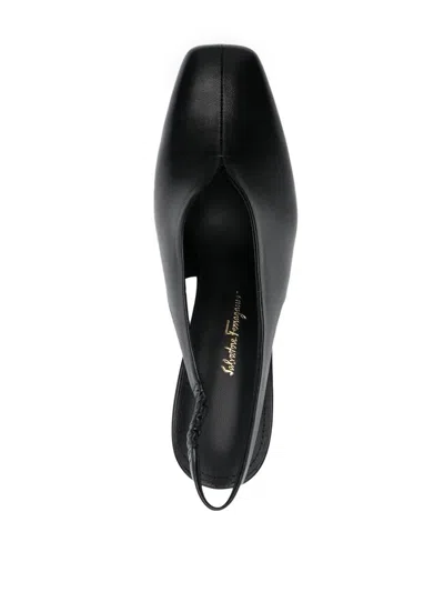 Ferragamo F-heel 100mm Slingback Pumps In Black