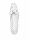Ferragamo F-heel Rhinestone Pumps In White