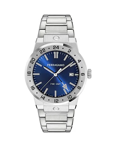 Ferragamo F-80 Classic Gmt Bracelet Watch, 41mm In Multi