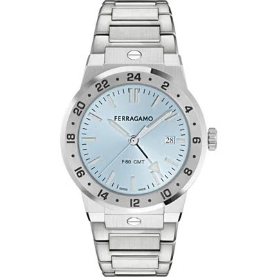 Ferragamo F-80 Gmt 41mm Watch In Metallic