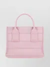 Ferragamo Fabric Structured Handbag Round Handles In Pink